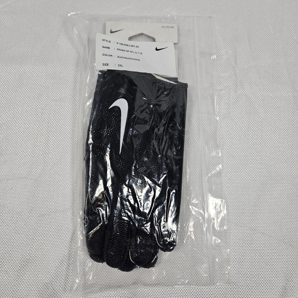 Nike Vapor Jet Football Gloves Mens 3XL‎ Black White FN0283-091 New - Picture 6 of 6